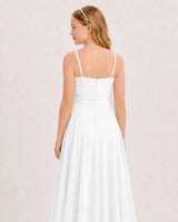 Ivory Chiffon A-line Junior Bridesmaid Dress Back View