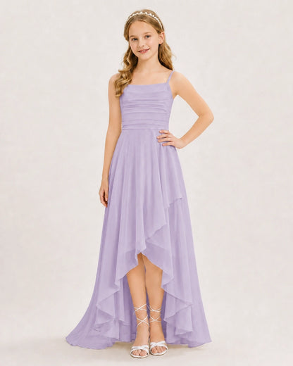 Lavender Chiffon A-line Junior Bridesmaid Dress Front View