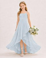 Mist Chiffon A-line Junior Bridesmaid Dress Front View