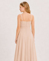 Peach Chiffon A-line Junior Bridesmaid Dress Back View