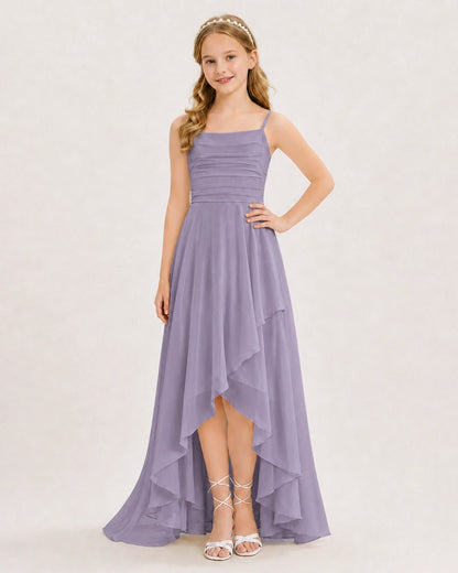 Wisteria Chiffon A-line Junior Bridesmaid Dress Front View
