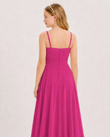 Hot Pink Chiffon A-line Junior Bridesmaid Dress Back View