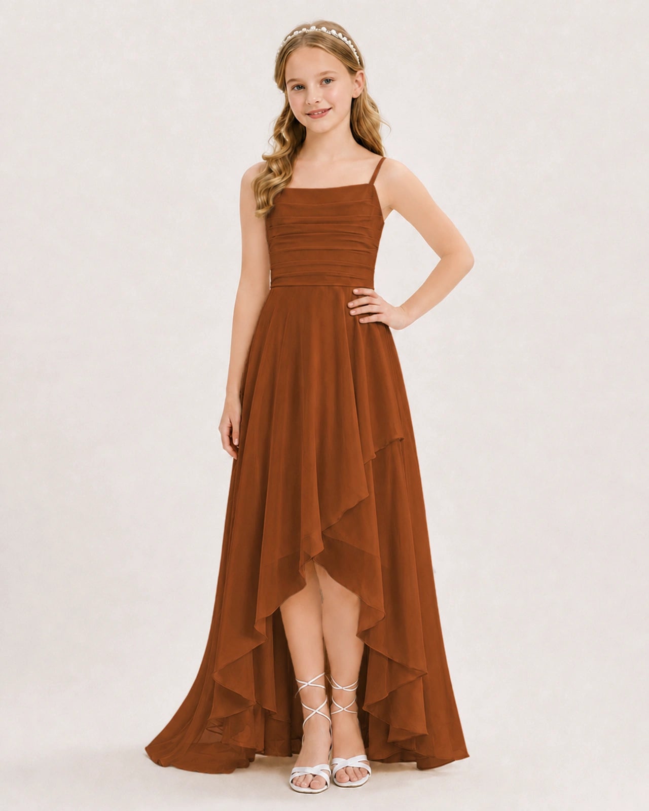 Burnt Orange Junior Bridesmaid Dress
