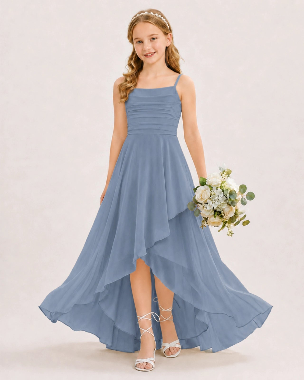 Dusty Blue Junior Bridesmaid Dress