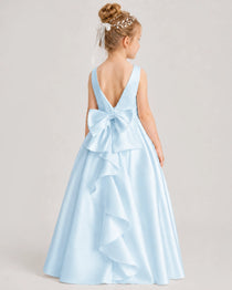 Baby Blue Flower Girls Dress