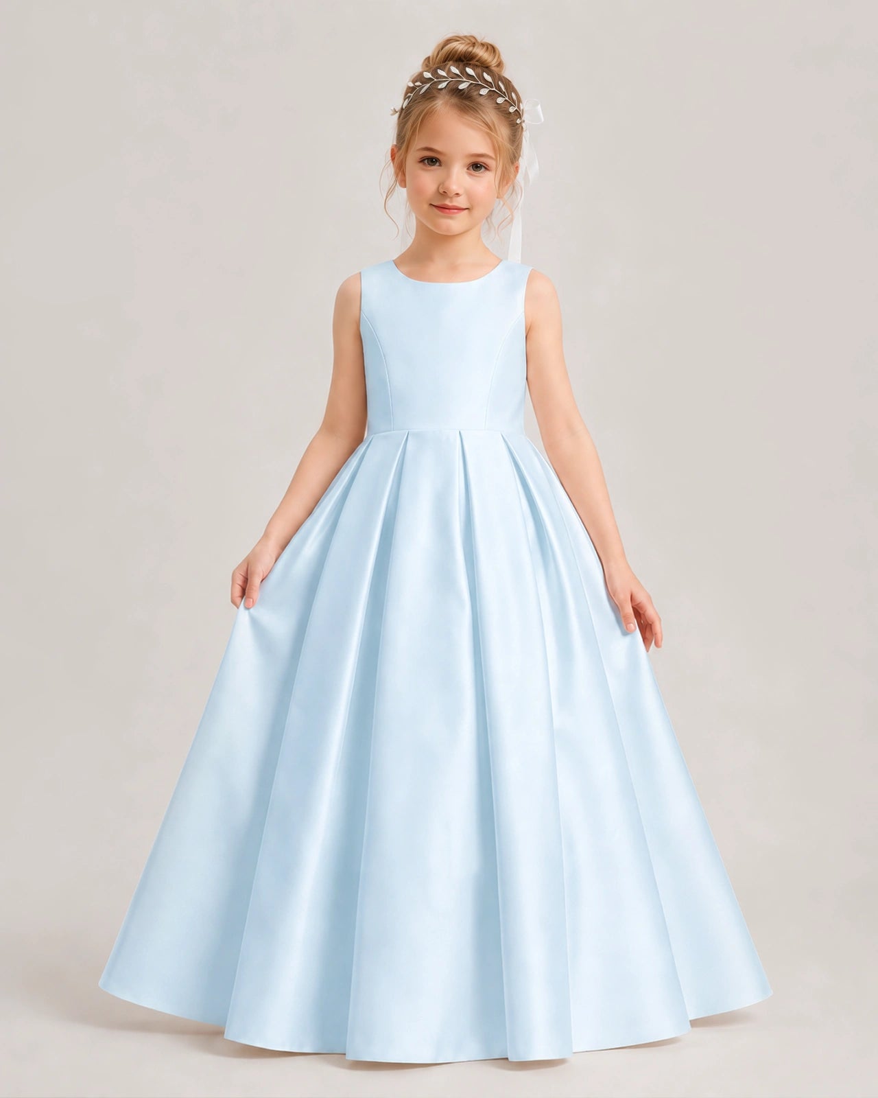 Baby Blue Flower Girls Dress