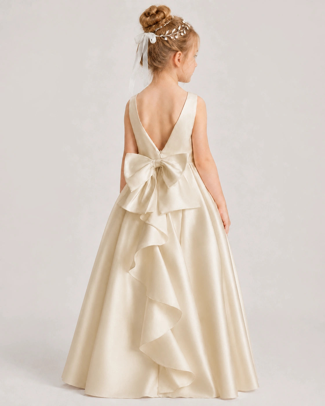 Champagne Flower Girls Dress