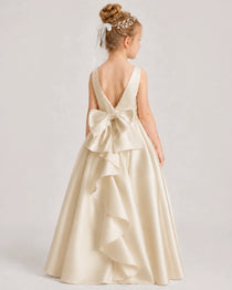 Champagne Flower Girls Dress