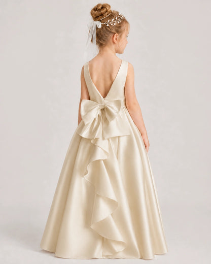 Champagne Flower Girls Dress
