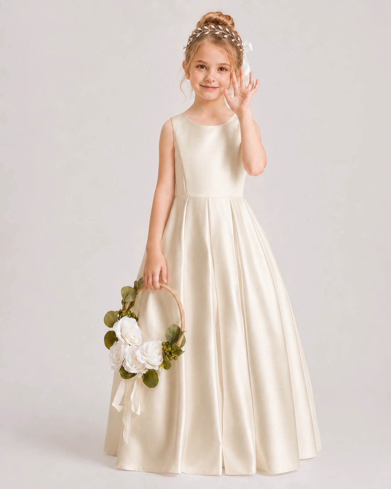 Champagne Flower Girls Dress
