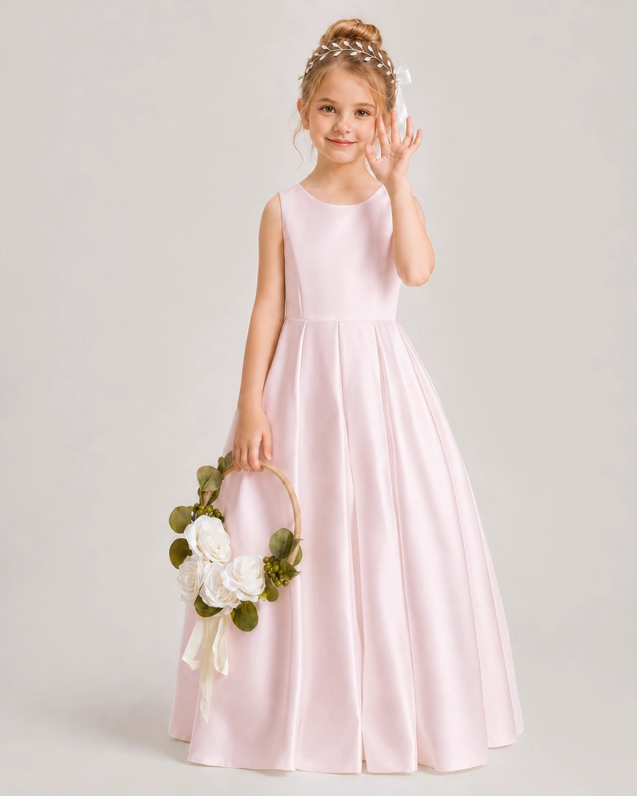 Blush Pink Flower Girls Dress