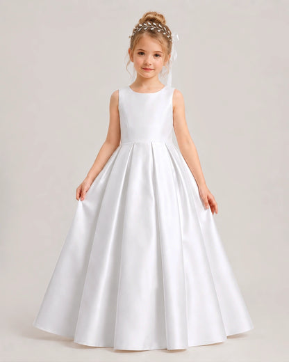 White  Flower Girls Dress