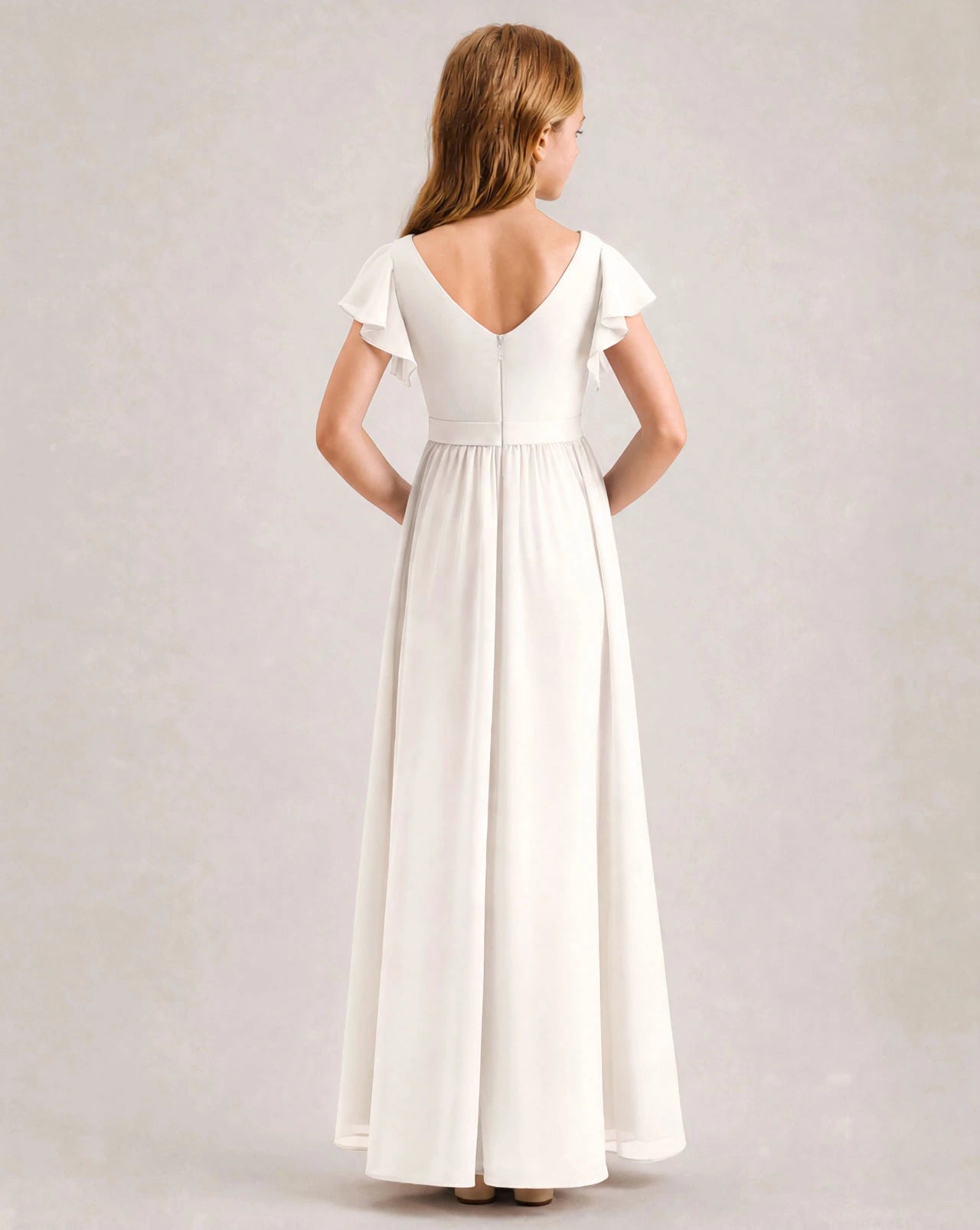 Junior Bridesmaid Dress for Girls | High Low Chiffon Dress