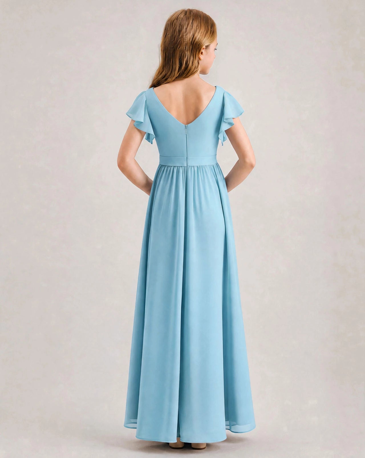 Junior Bridesmaid Dress for Girls | High Low Chiffon Dress