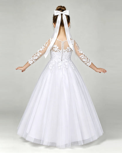 White Lace Flower Girl Dress