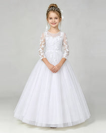 White Lace Flower Girl Dress