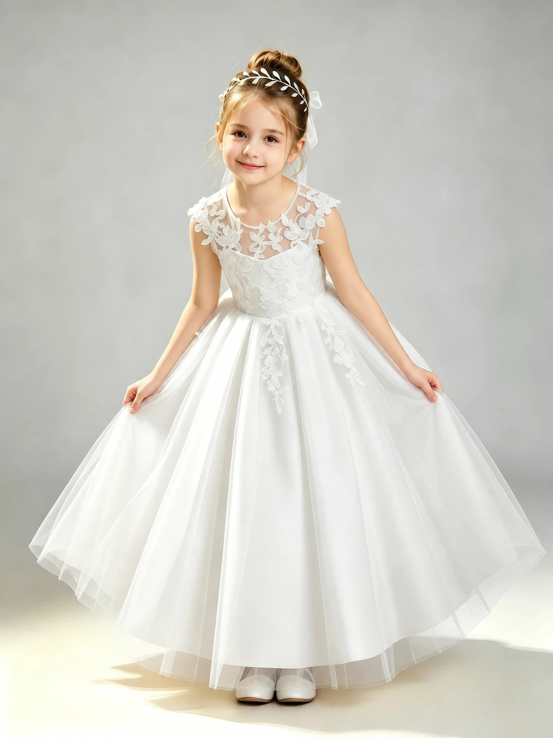 Ivory Lace Flower Girl Dress