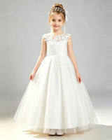 Ivory Tulle A-line First Communion Dress Front View