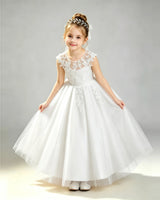 Ivory Tulle A-line First Communion Dress Front View