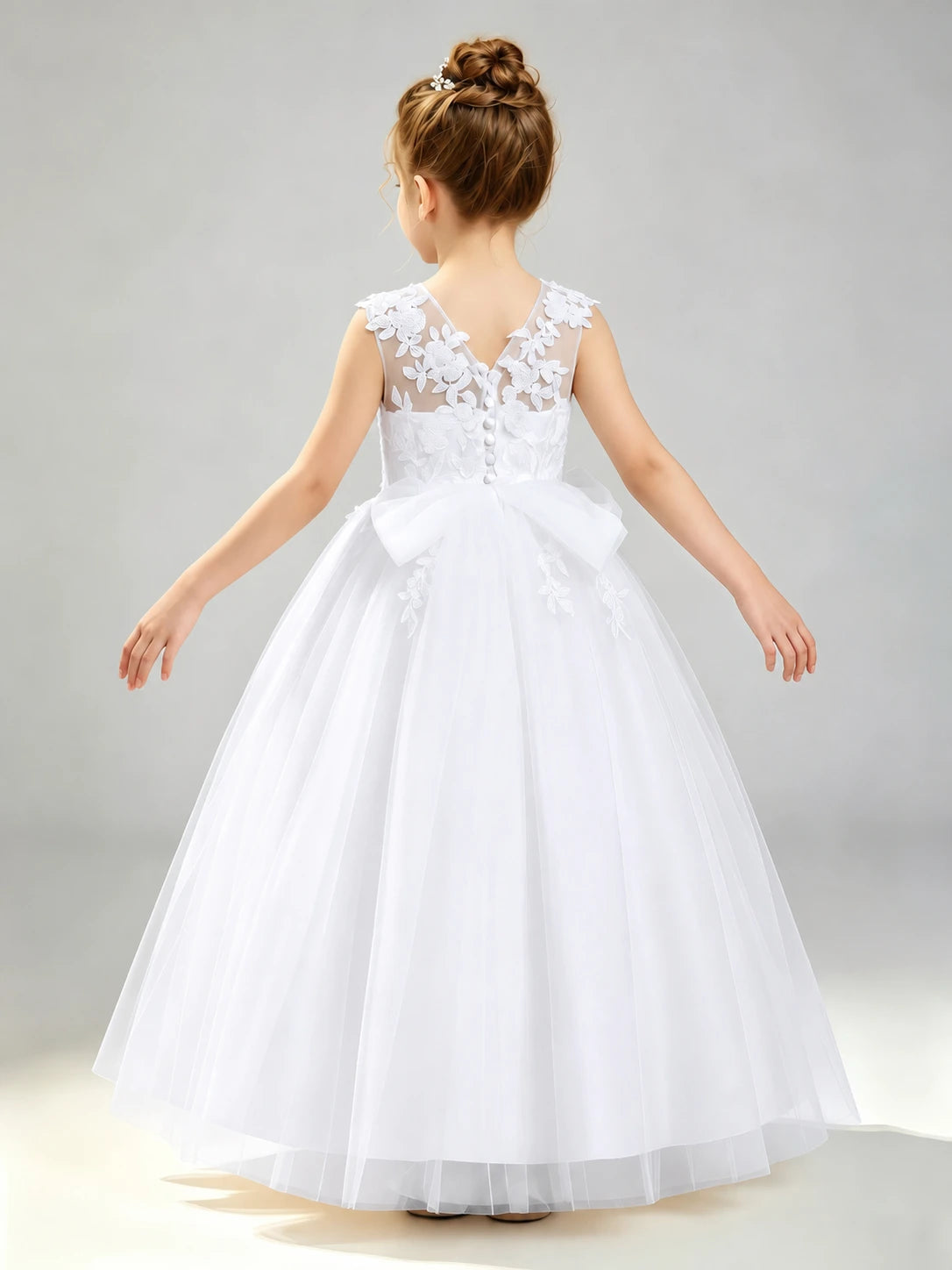 White Lace Flower Girl Dress