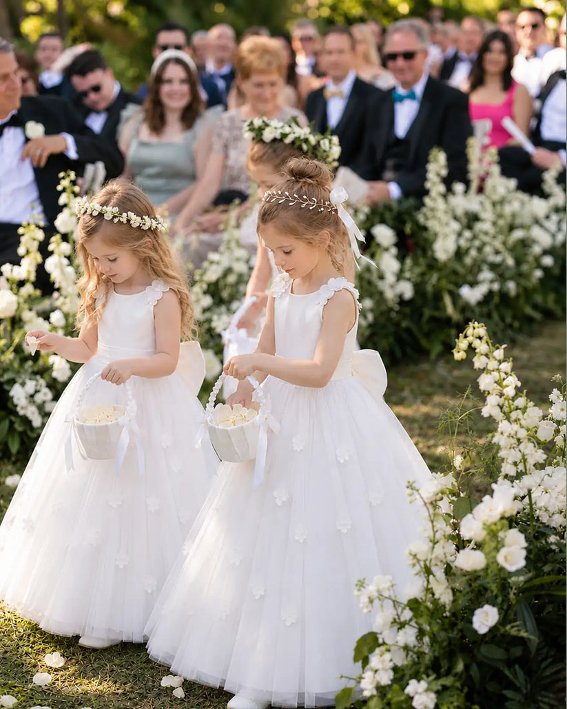 Tulle A-line Flower Girl Dress Front View [Shared]