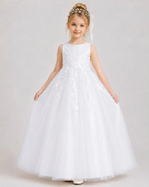 White Lace Flower Girl Dress