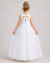 White Lace Flower Girl Dress