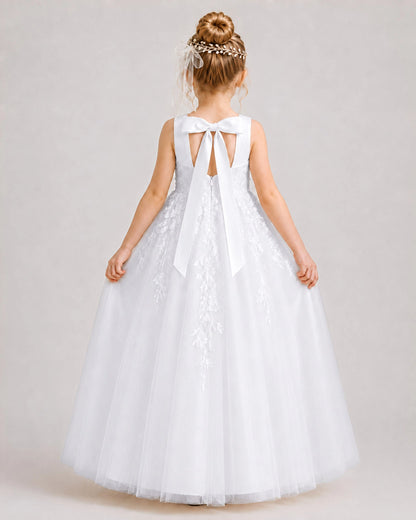 White Lace Flower Girl Dress