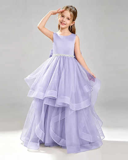 Lavender Tulle Ball Gown Pageant Dress Front View