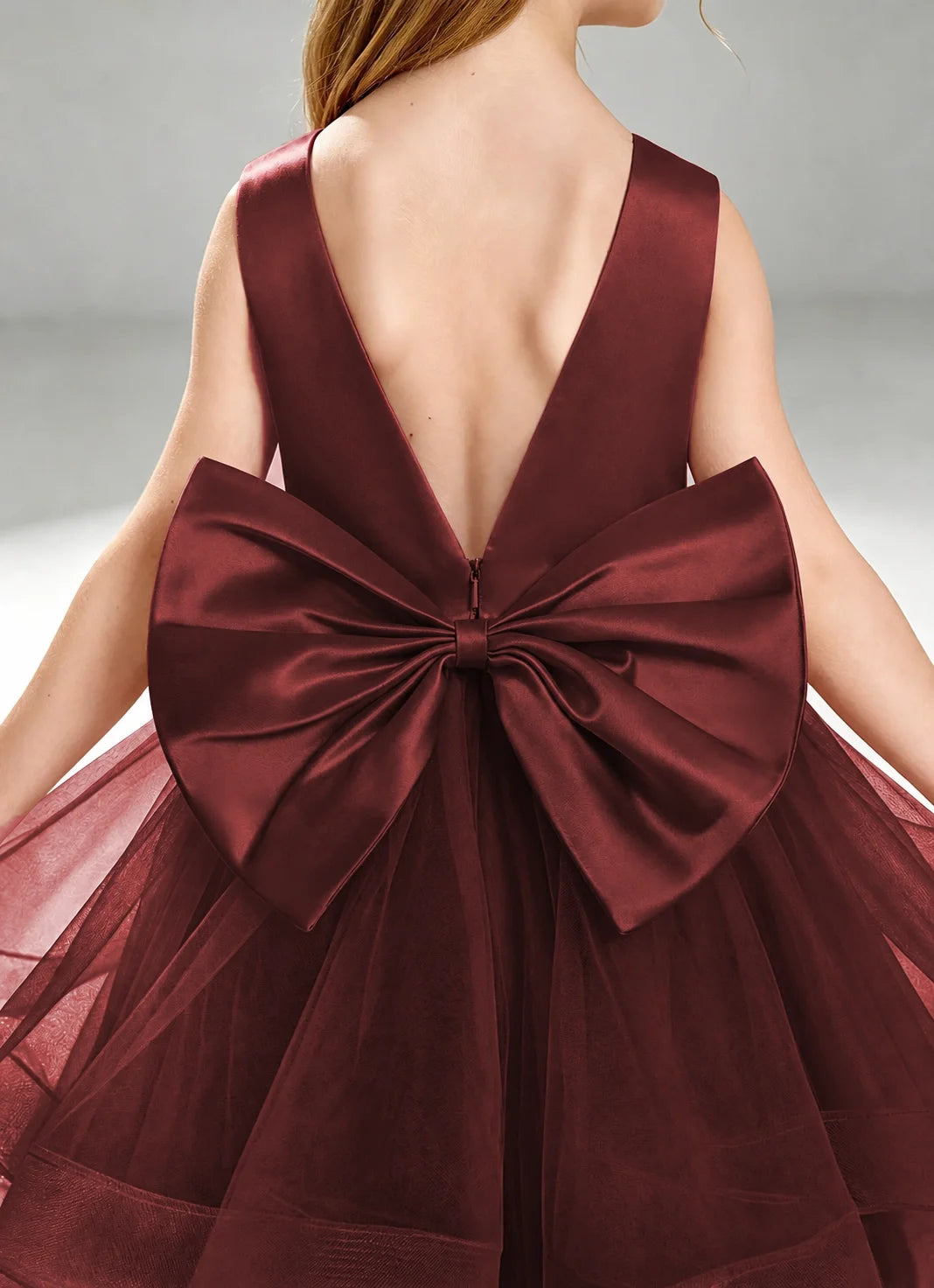 Windred Flower Girl Dress Layered Tulle Princess Ball Gown Detail View