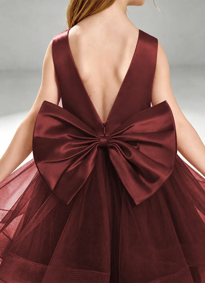 Windred Flower Girl Dress Layered Tulle Princess Ball Gown Detail View