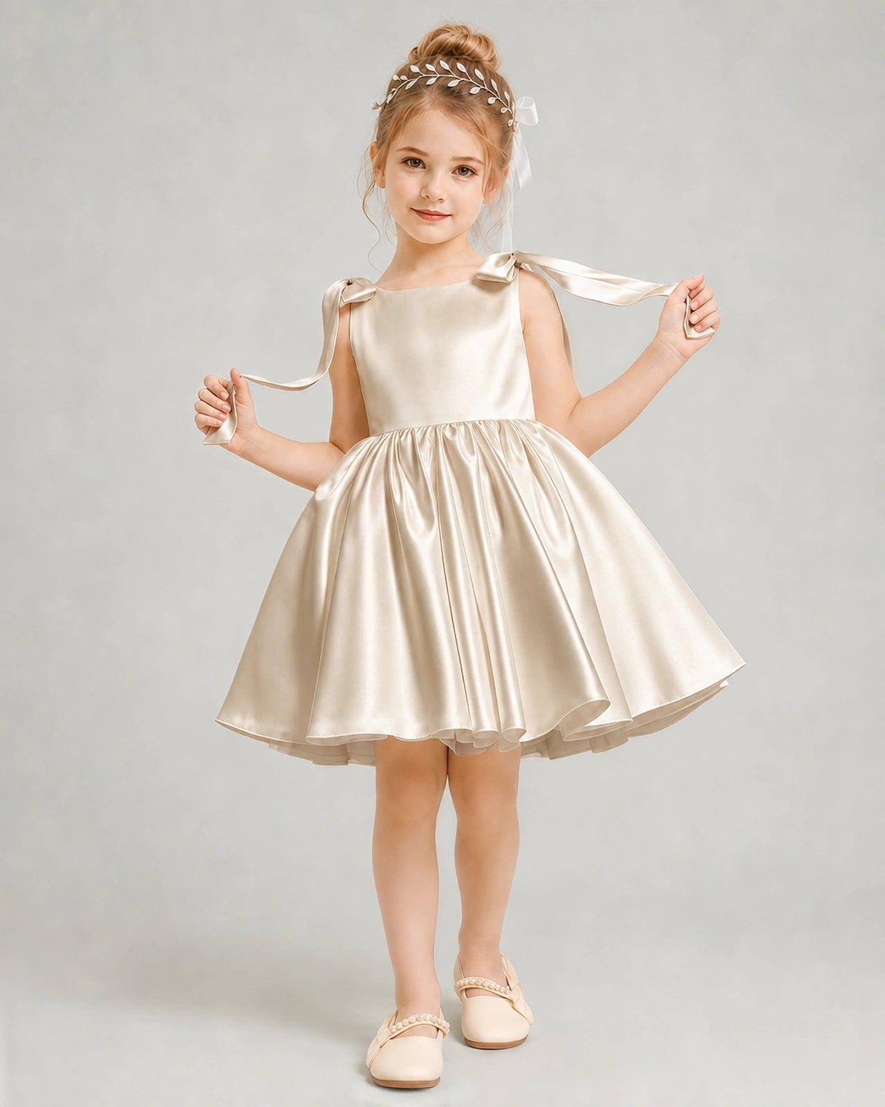 Champagne Flower Girl Dress