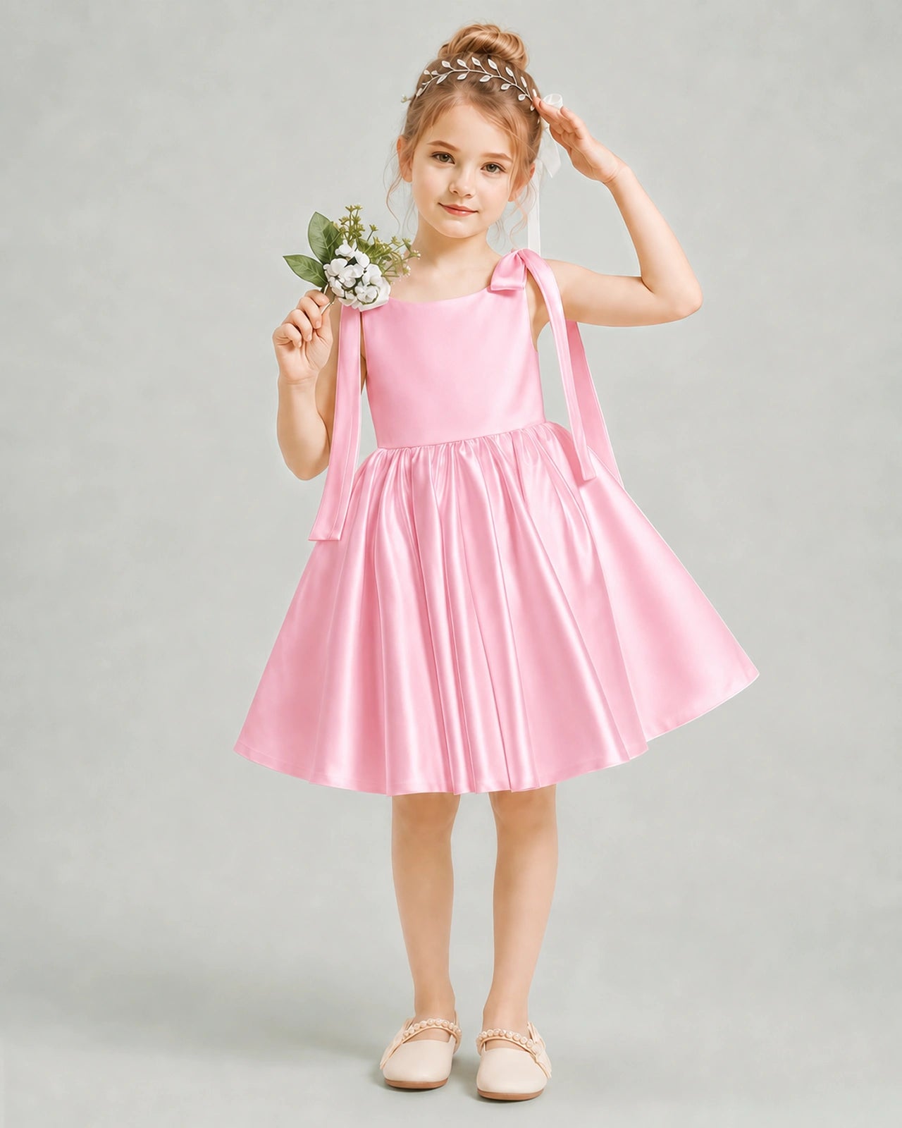 Pink Flower Girl Dress