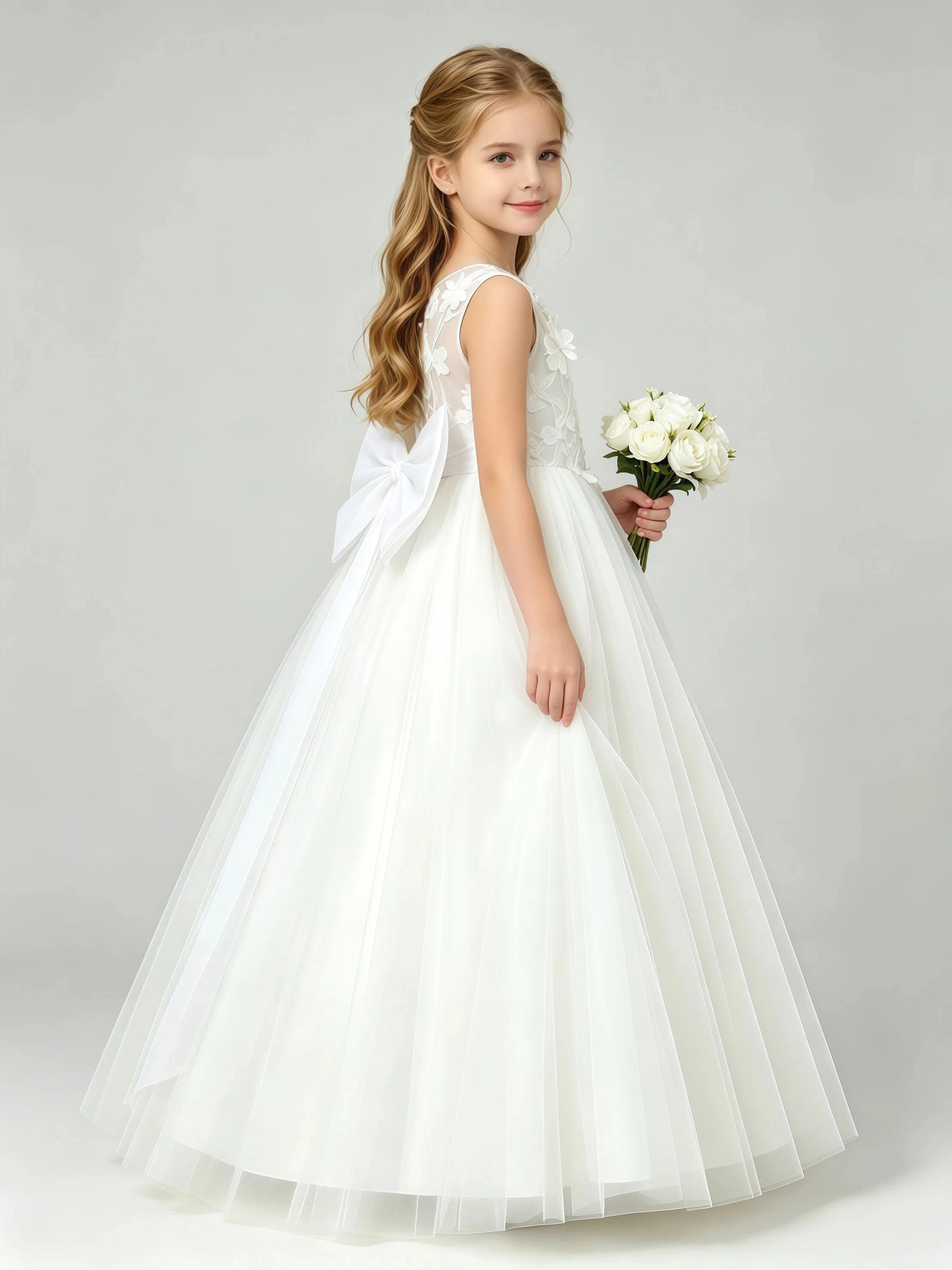 Ivory Flower Girls Dress