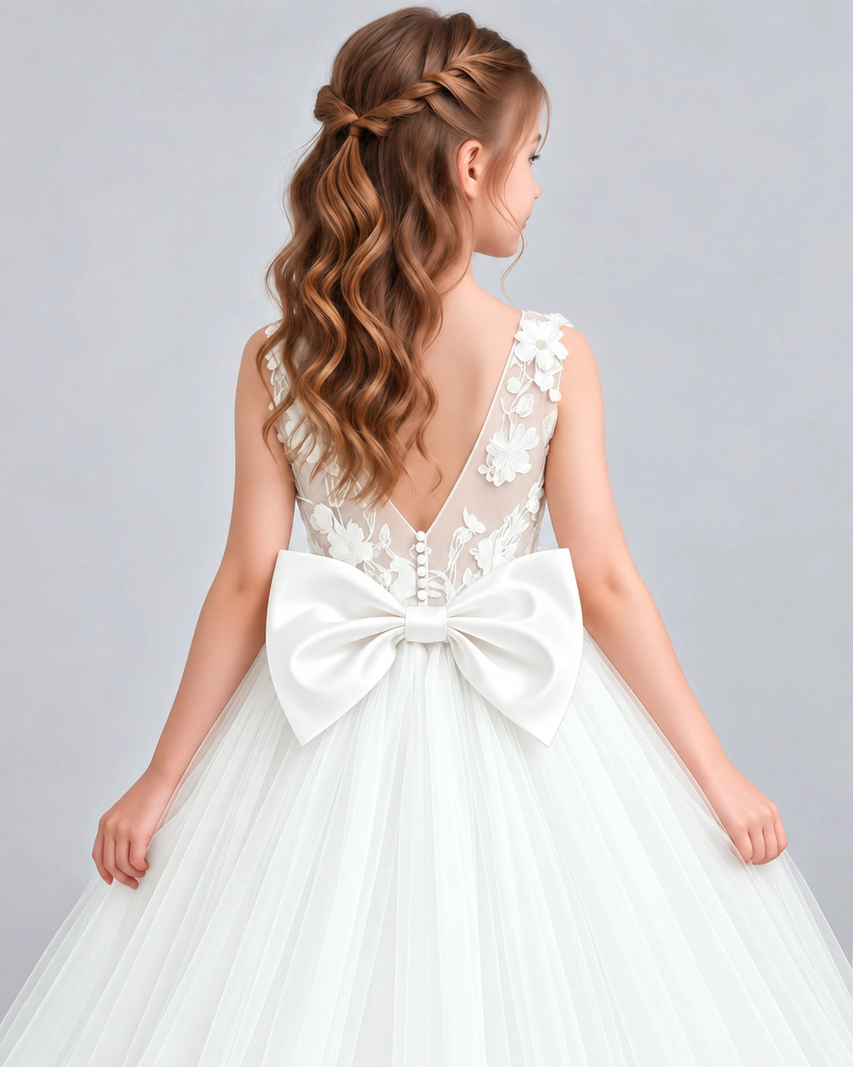 Ivory Ball Gown First Communion Dresses Back_Detail