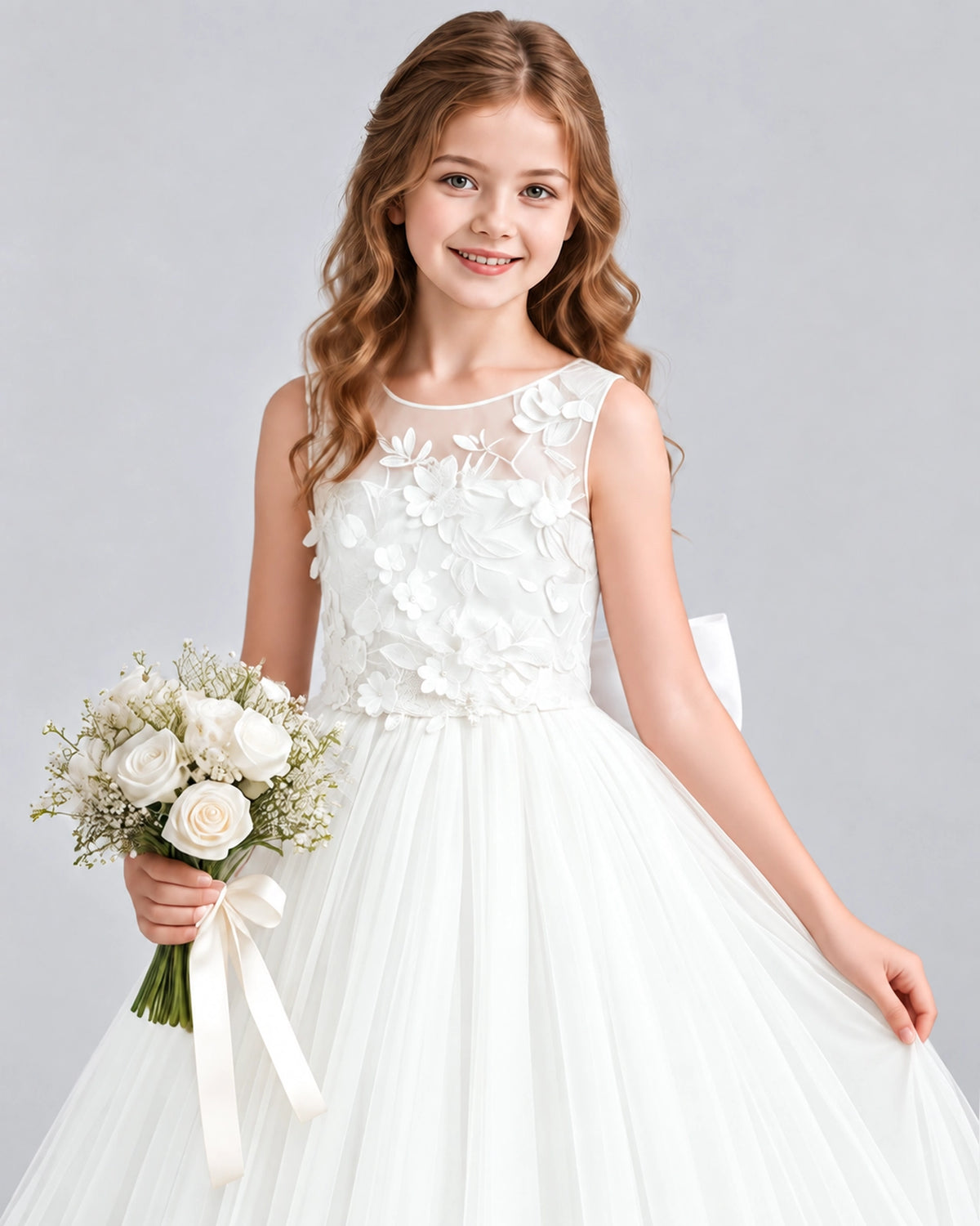 Ivory Ball Gown First Communion Dresses Detail