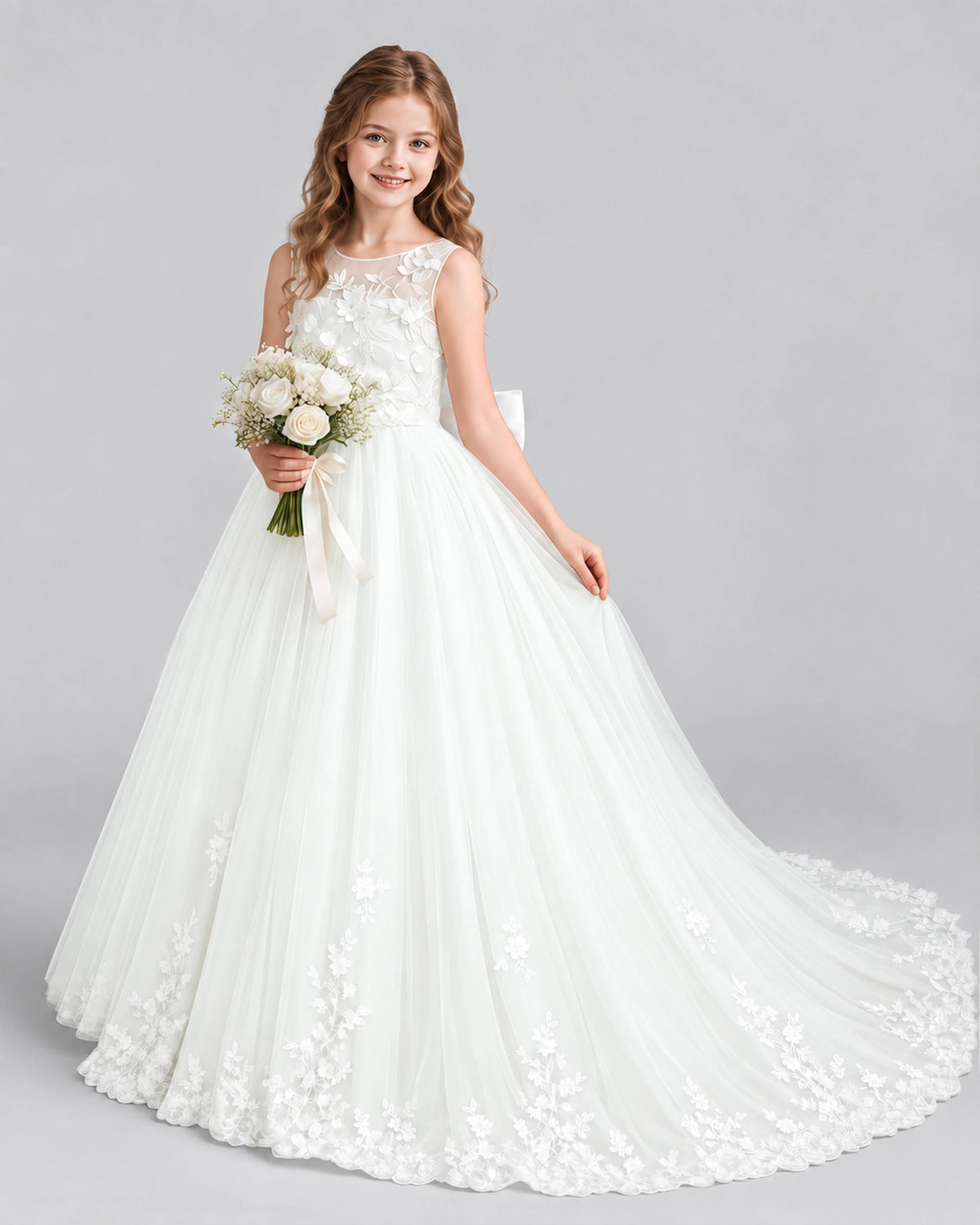 Ivory Ball Gown First Communion Dresses Front