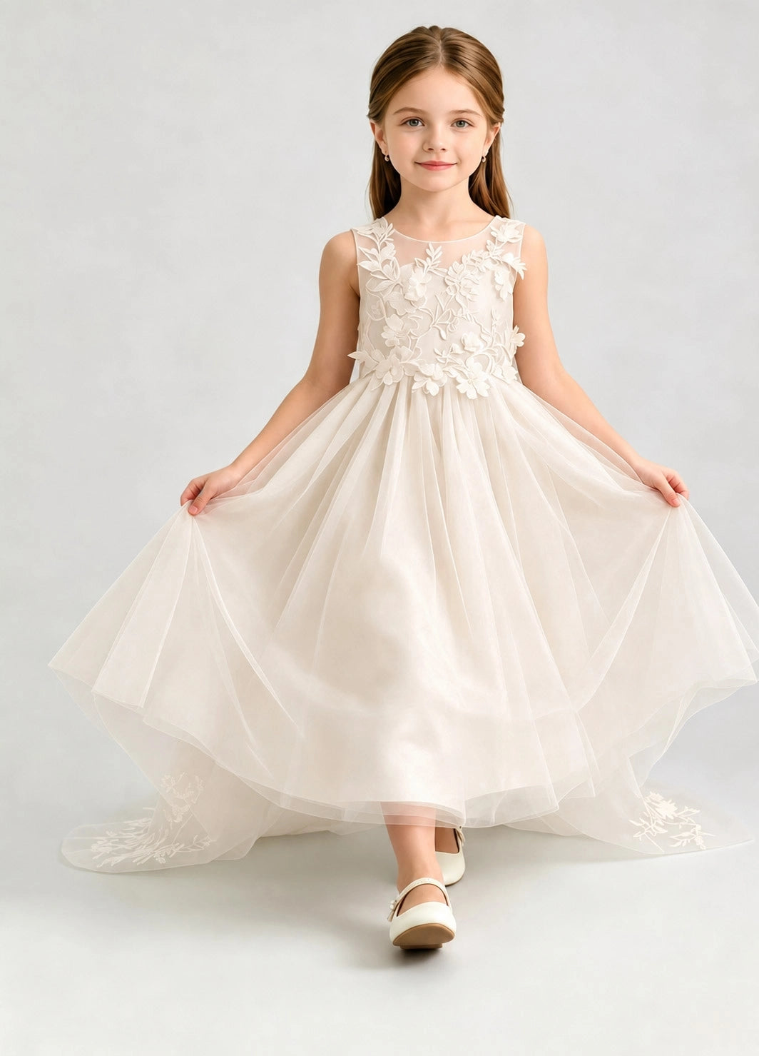 Champagne Flower Girl Dress