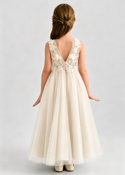 Champagne Flower Girl Dress