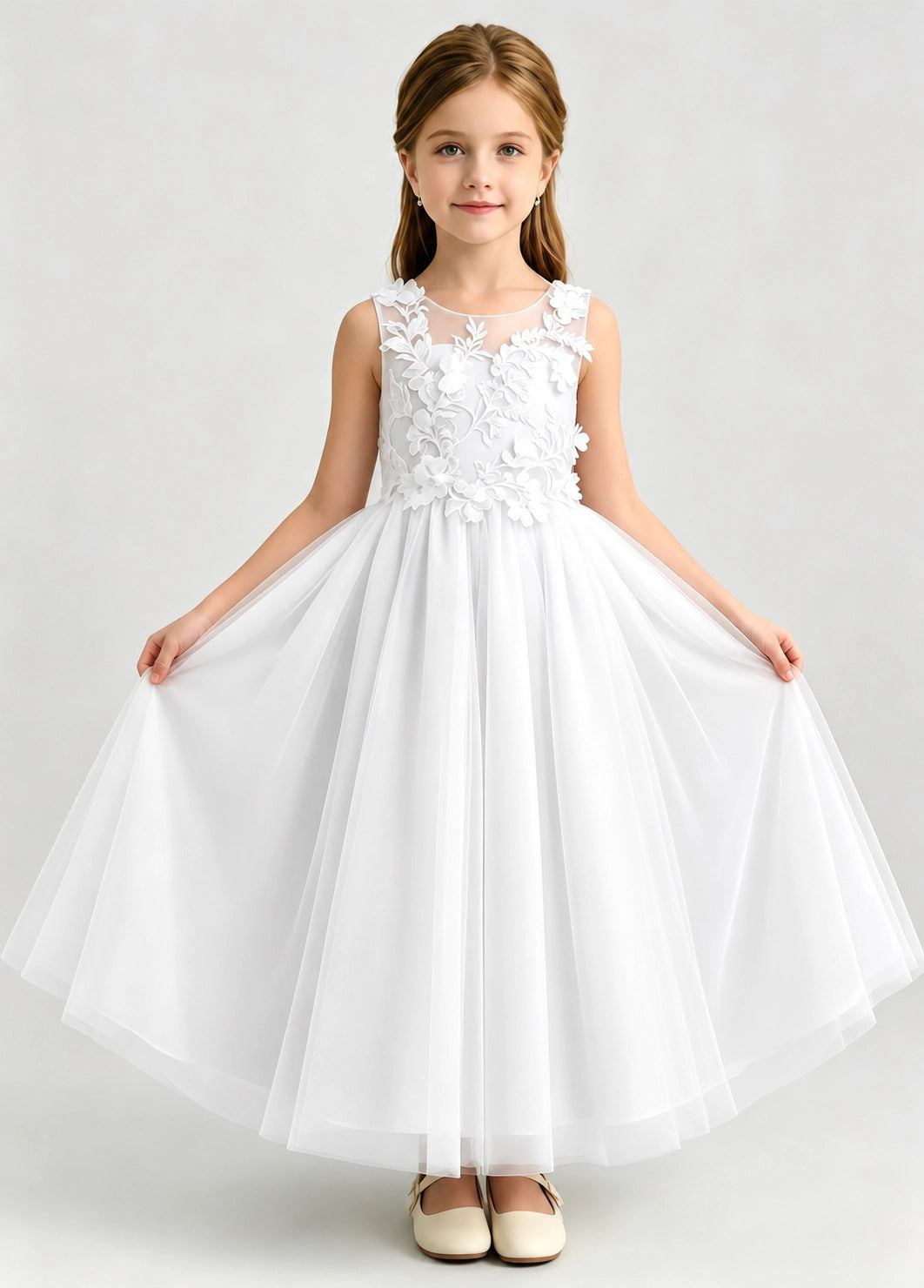 White Flower Girl Dress