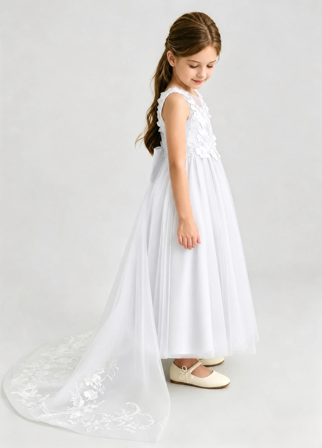 White Flower Girl Dress