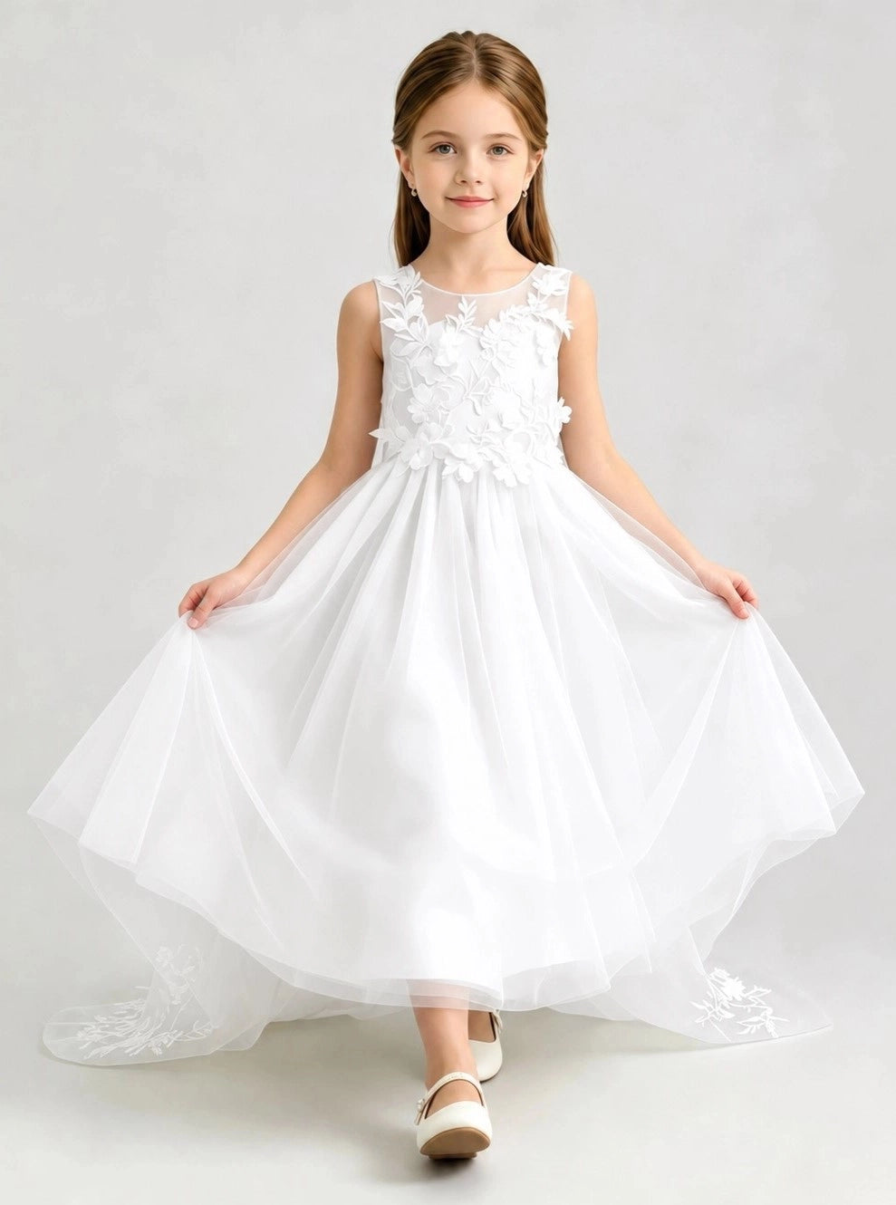 White Flower Girl Dress