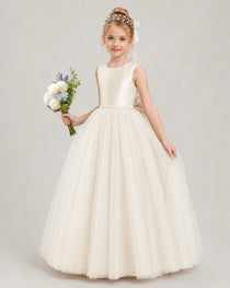 Champagne Flower Girls Dress