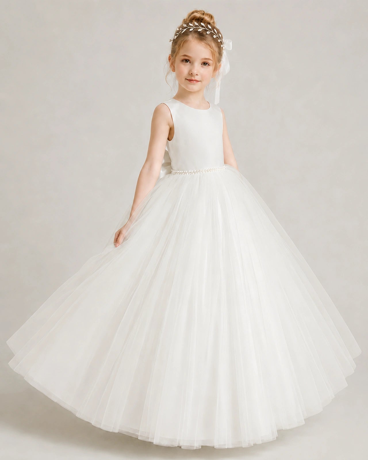 Ivory Flower Girls Dress
