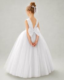 White Flower Girls Dress