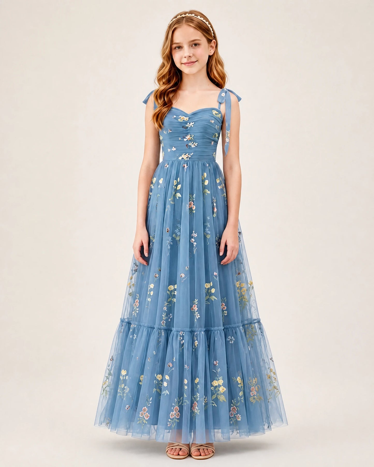 Dusty Blue Junior Bridesmaid Dress