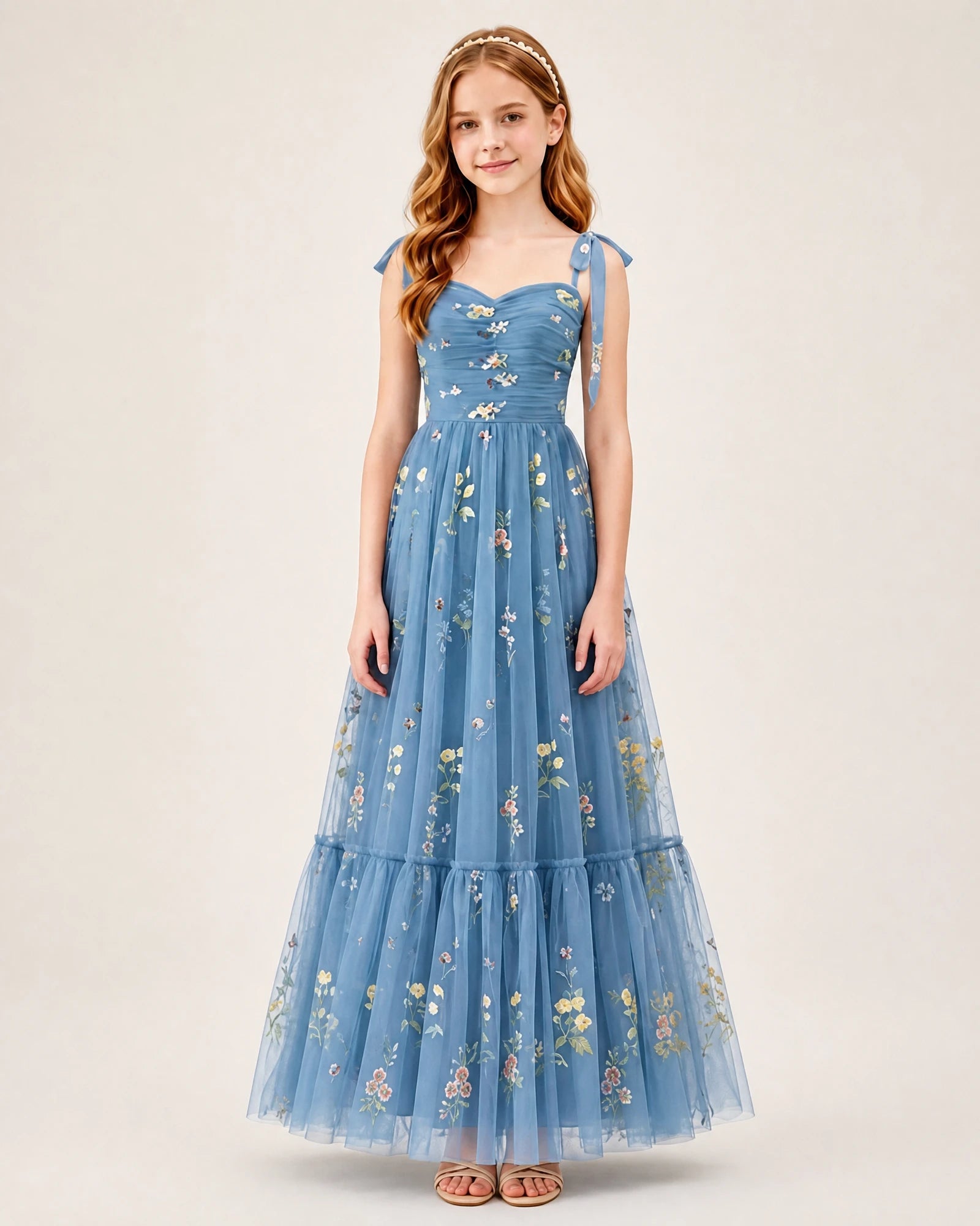 Dusty Blue Junior Bridesmaid Dress