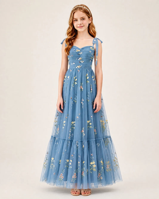 Dusty Blue Junior Bridesmaid Dress