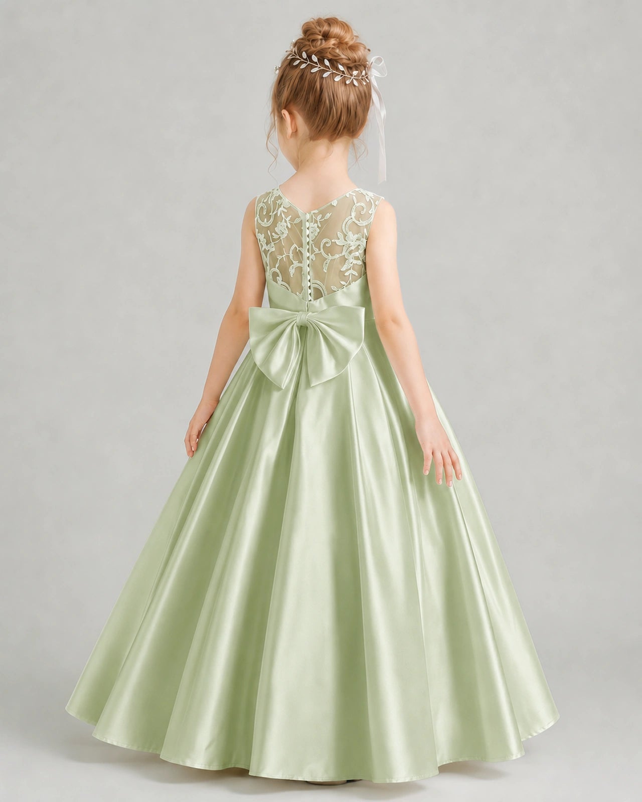 Sage Green Flower Girl Dress
