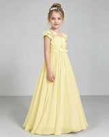 Daffodil Chiffon A-line Junior Bridesmaid Dress Side View